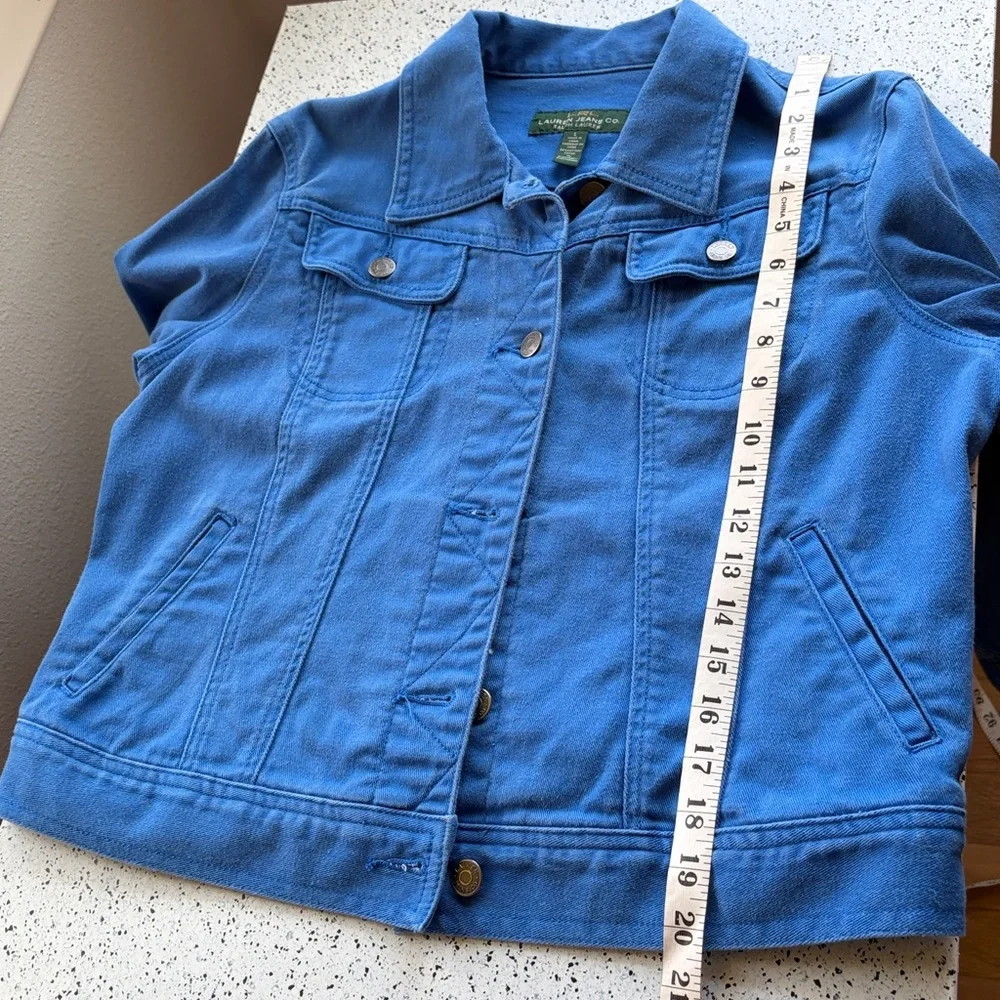 Blue denim twill jean jacket large broken-in breast pockets and side pockets - Picture 7 of 7
